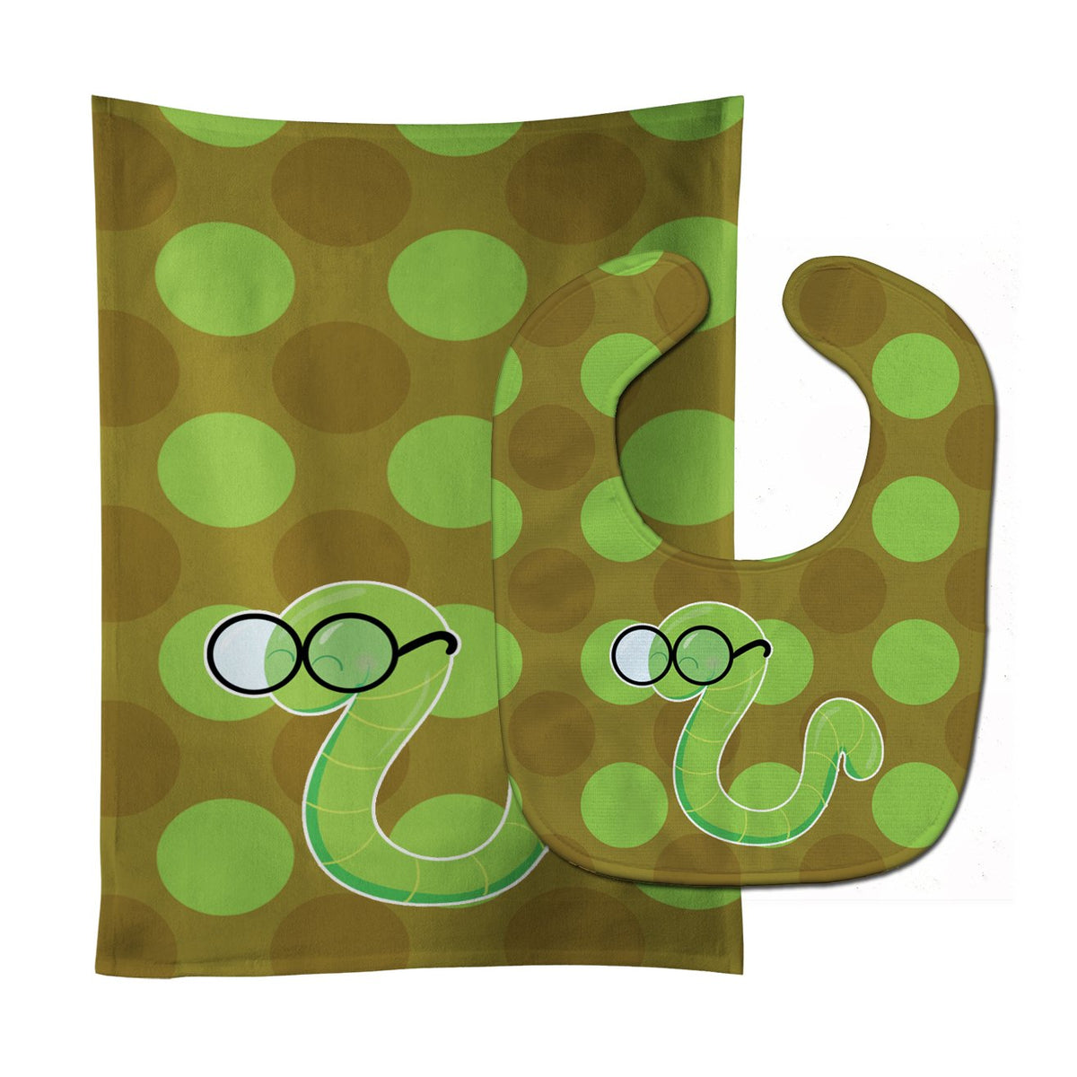 Back to School Worm Baby Bib & Burp Cloth Easy-Clean Baby Bib Baby Feeding Accessory Baby Mealtime Essential
