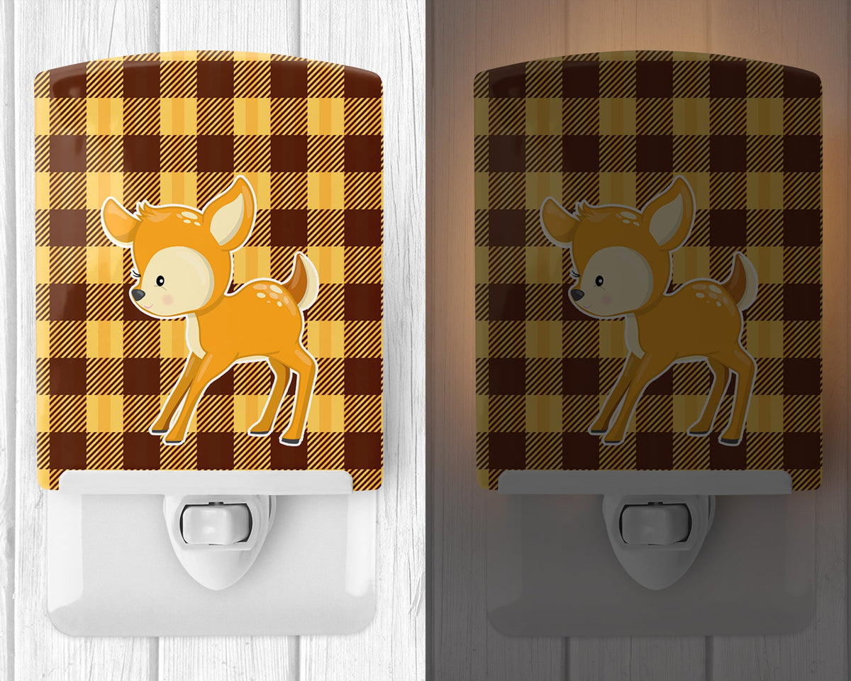 Deer #3 Ceramic Night Light Compact, UL-Certified, Ideal for Bedroom, Bathroom, Nursery, Hallway, Kitchen, 6x4x3, Multicolor