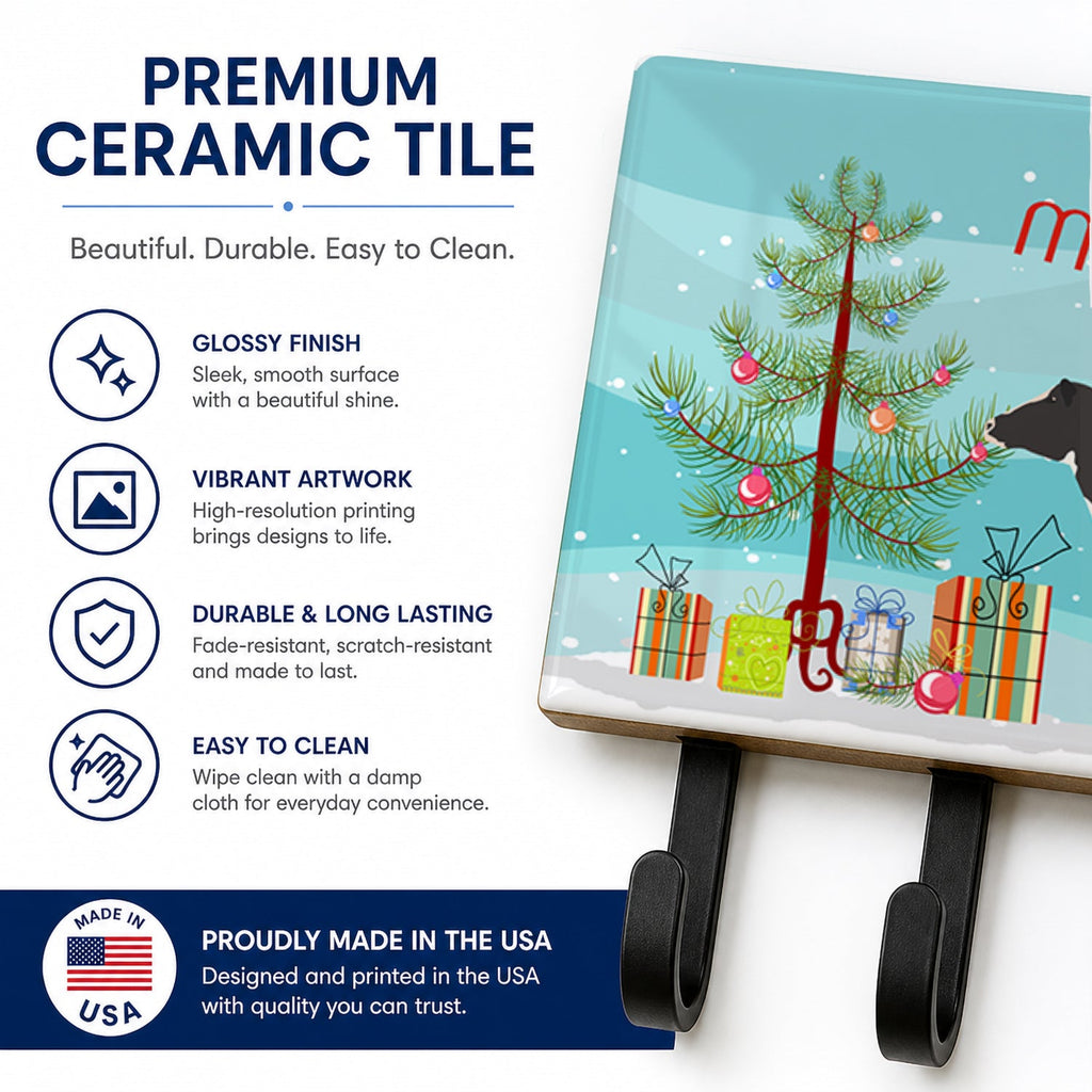 Holstein Cow Christmas Leash or Key Holder Wall Hooks, Coat Rack Wall Mount, for Hanging Keys, Towels, Aprons, Leashes