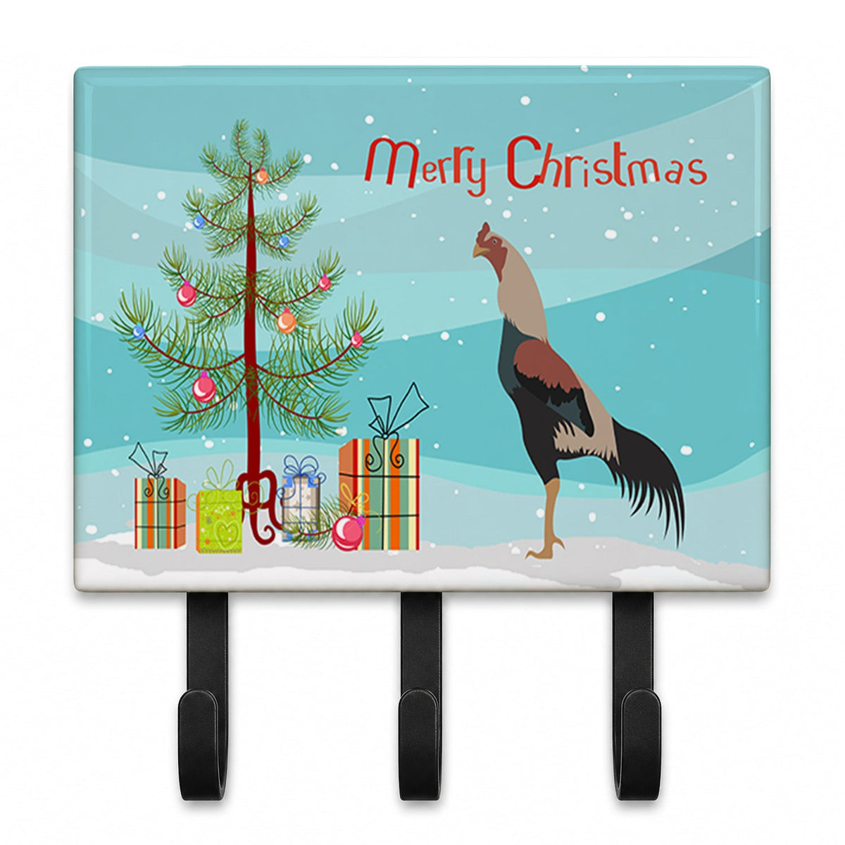 Kulang Chicken Christmas Leash or Key Holder Wall Hooks, Coat Rack Wall Mount, for Hanging Keys, Towels, Aprons, Leashes