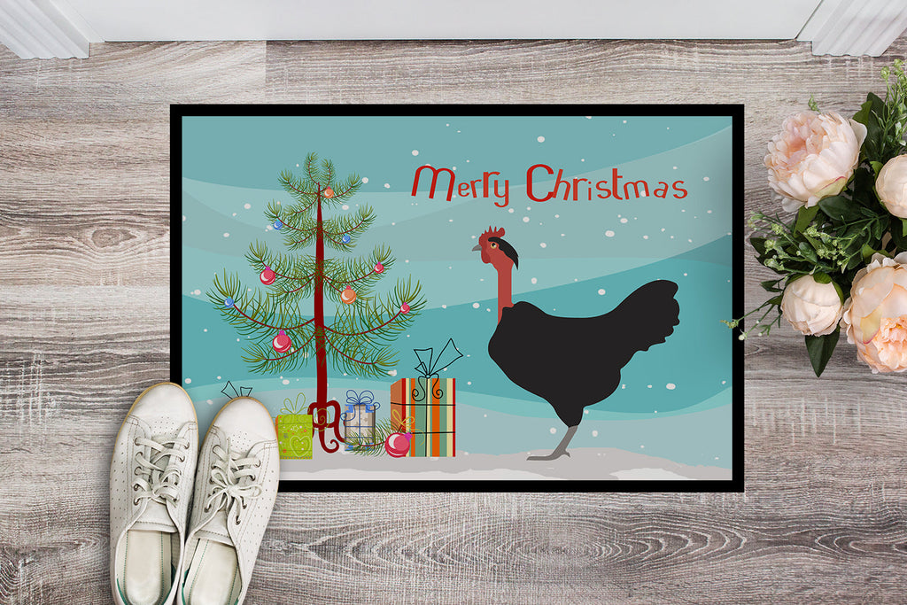 Naked Neck Chicken Christmas Doormat Indoor Outdoor 18H X 27W Front Door Mat Rugs for Entryway, Non Slip Washable
