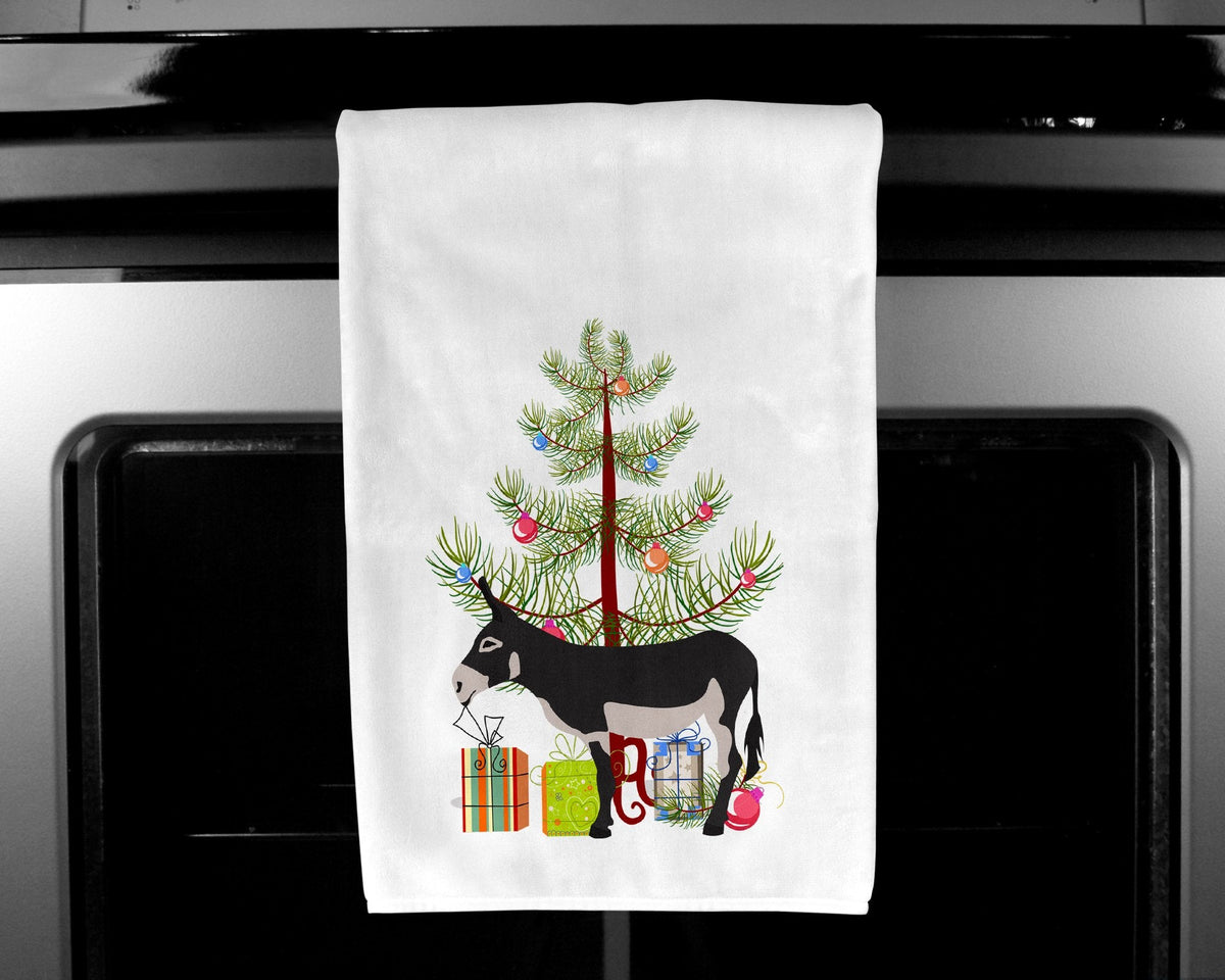 American Mammoth Jack Donkey Christmas Kitchen Towel Set of 2 White Dish Towels Decorative Bathroom Hand towel for Hand, Face, Hair, Yoga, Tea, Dishcloth, 19 X 28", White