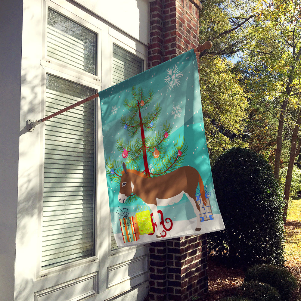 Miniature Mediterranian Donkey Christmas House Flag 28x40 Porch Sleeve Pole Decorative Outside Yard Banner Artwork Wall Hanging, Polyester