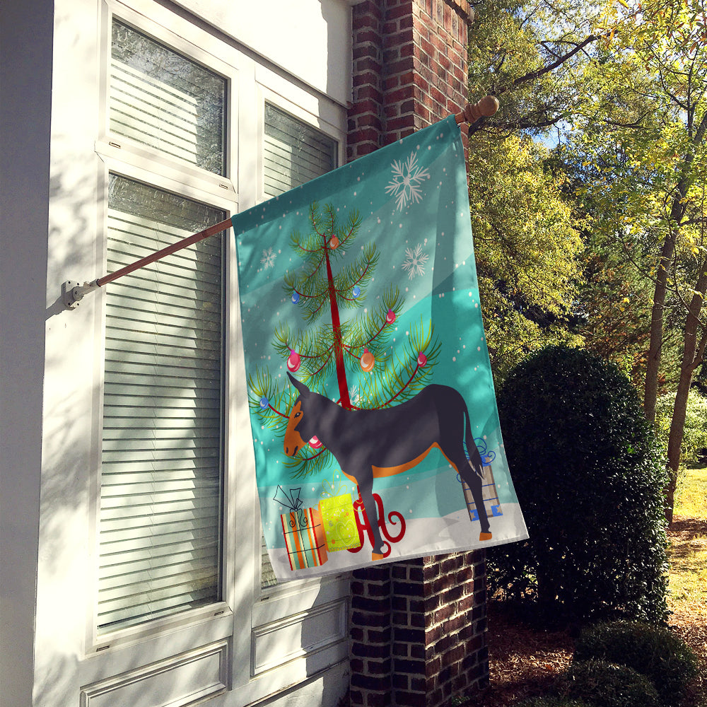Catalan Donkey Christmas House Flag 28x40 Porch Sleeve Pole Decorative Outside Yard Banner Artwork Wall Hanging, Polyester