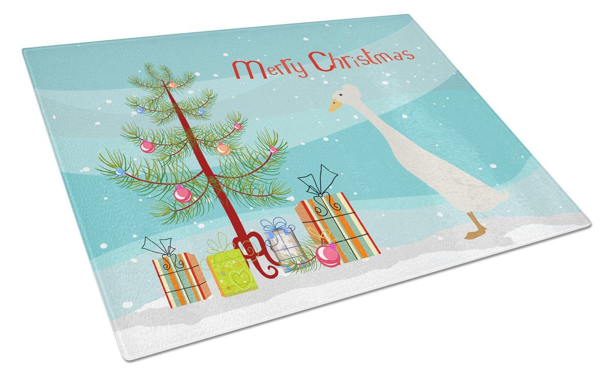 Bali Duck Christmas Cutting Board Tempered Glass Kitchen Cutting Surface, Heat Resistant Chopping, Non-Slip Feet, Food Prep & Serving