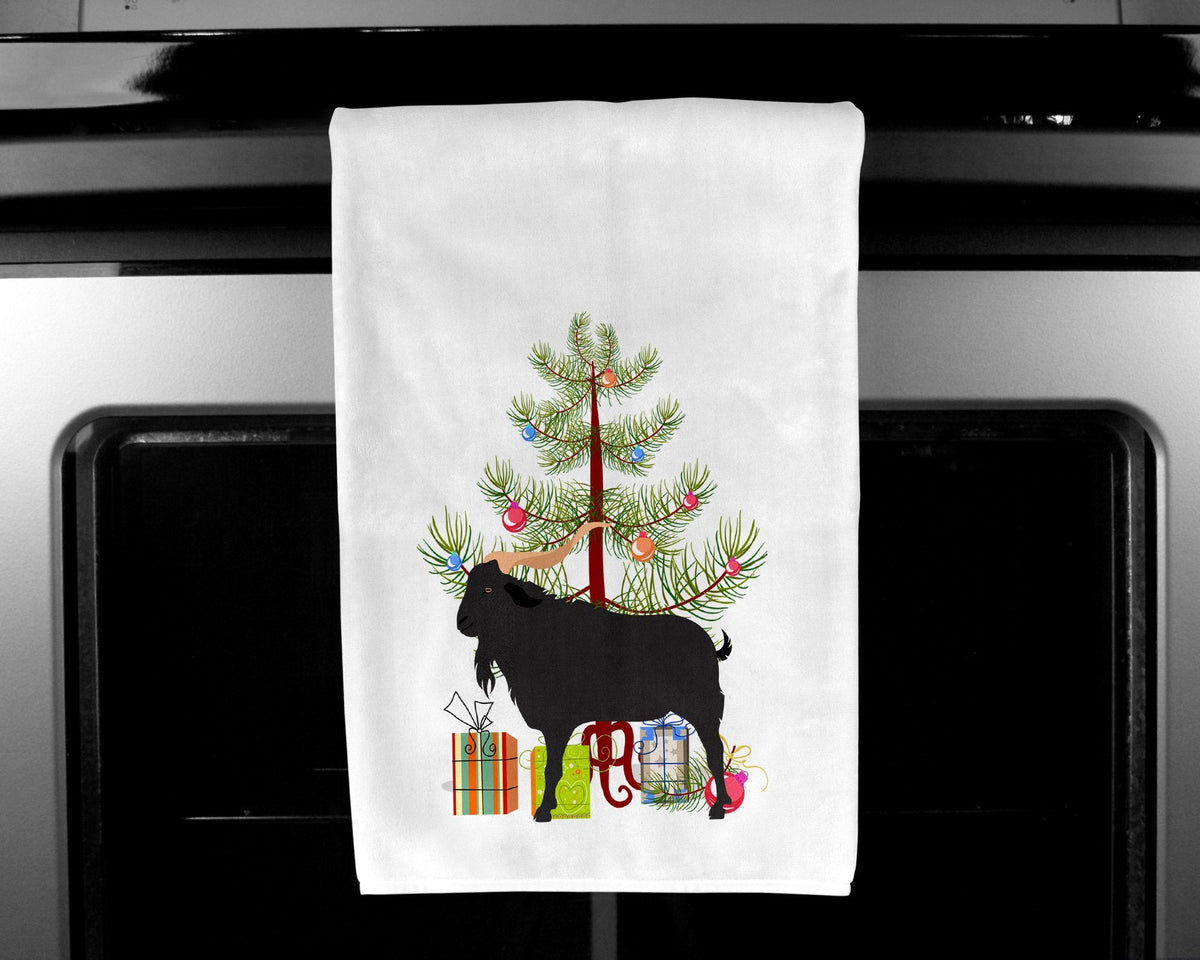 Verata Goat Christmas Kitchen Towel Set of 2 White Dish Towels Decorative Bathroom Hand towel for Hand, Face, Hair, Yoga, Tea, Dishcloth, 19 X 28", White