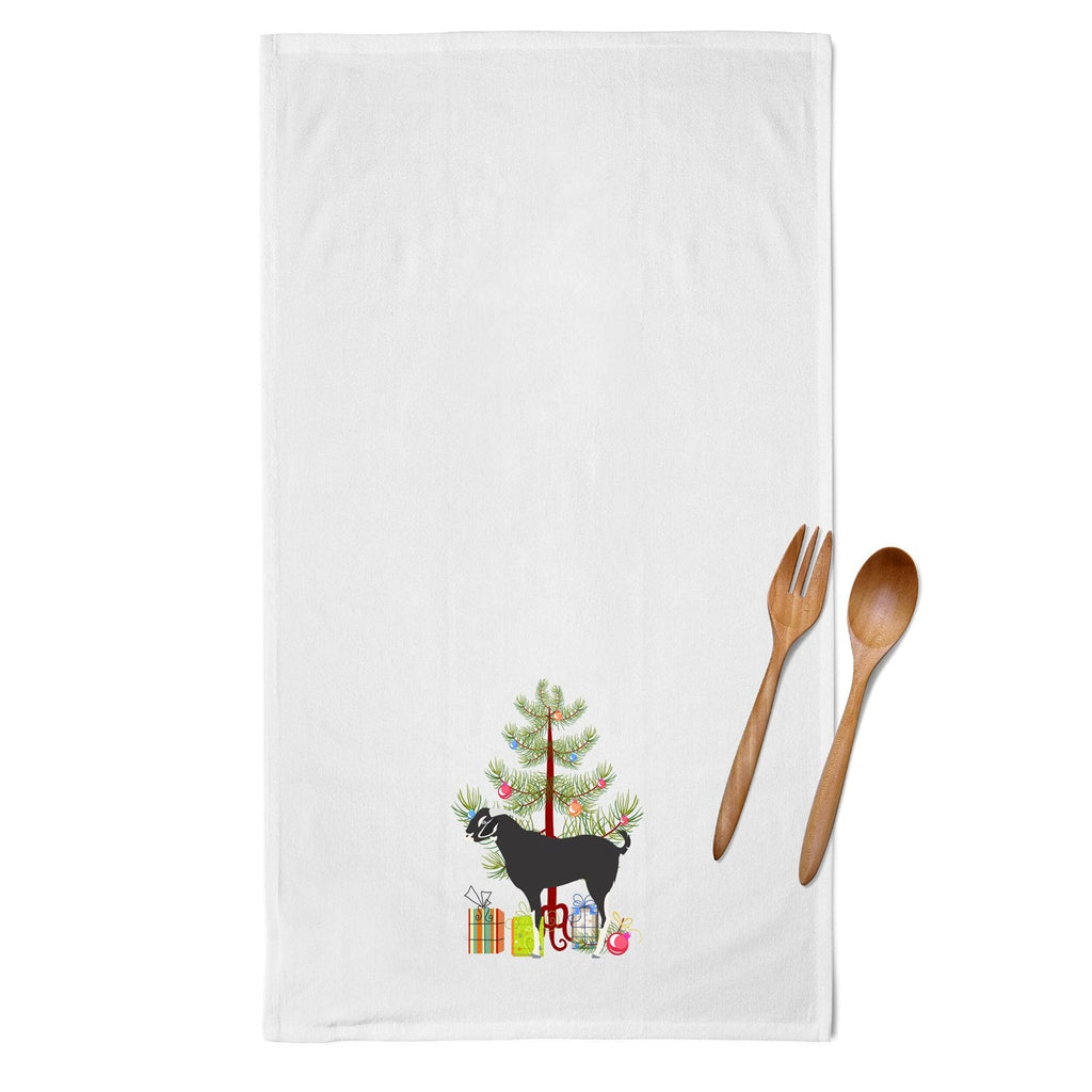 Black Bengal Goat Christmas Kitchen Towel Set of 2 White Dish Towels Decorative Bathroom Hand towel for Hand, Face, Hair, Yoga, Tea, Dishcloth, 19 X 28", White