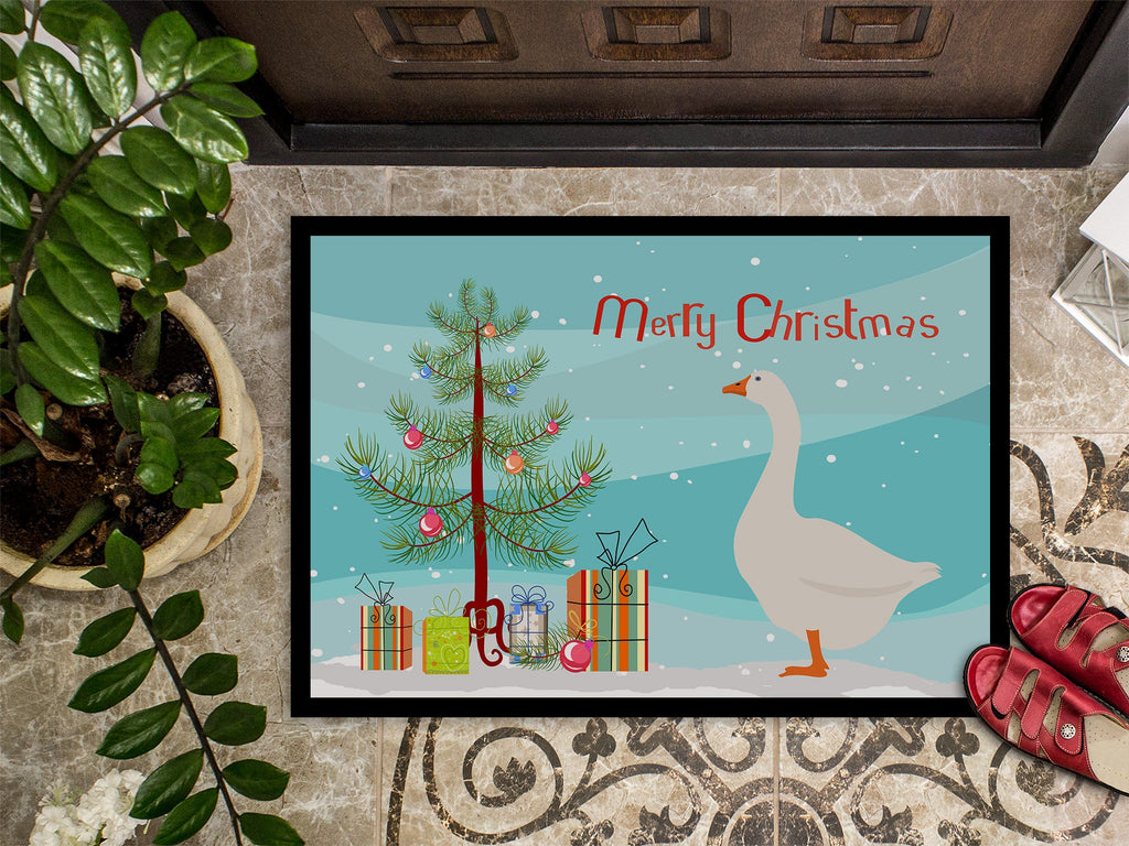 Embden Goose Christmas Doormat Indoor Outdoor 24H X 36W Front Door Mat Rugs for Entryway, Non Slip Washable Low Pile,
