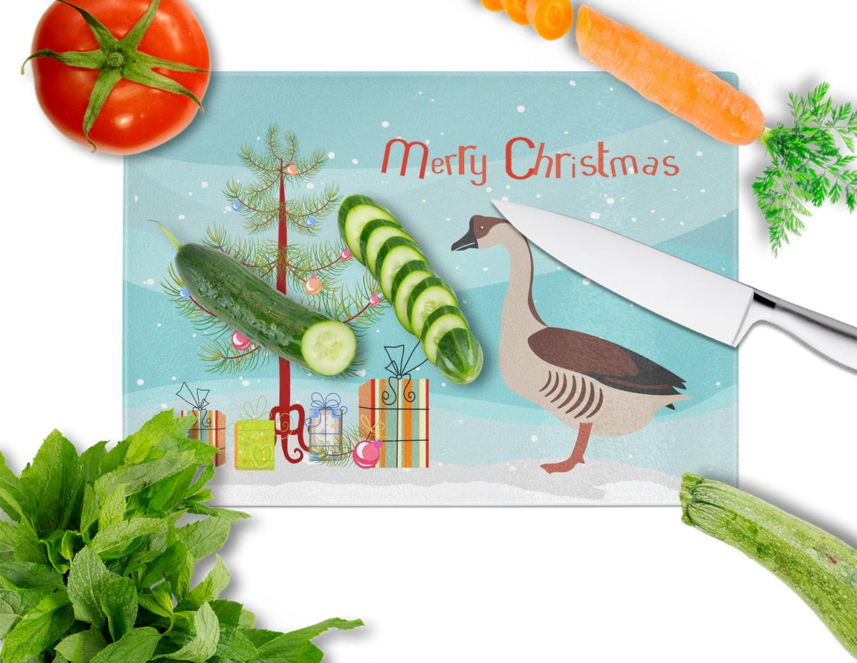 Chinese Goose Christmas Cutting Board Tempered Glass Kitchen Cutting Surface, Heat Resistant Chopping, Non-Slip Feet, Food Prep & Serving