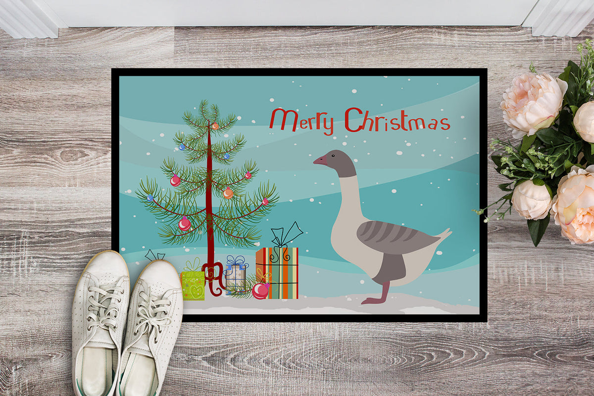 Buff Grey Back Goose Christmas Doormat Indoor Outdoor 24H X 36W Front Door Mat Rugs for Entryway, Non Slip Washable Low Pile,