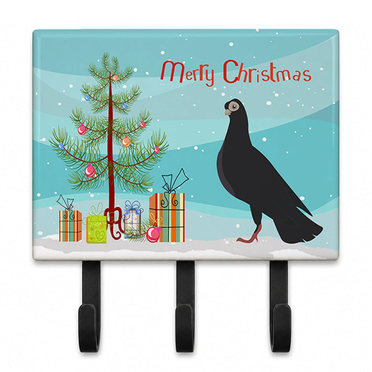 Budapest Highflyer Pigeon Christmas Leash or Key Holder Wall Hooks, Coat Rack Wall Mount, for Hanging Keys, Towels, Aprons, Leashes