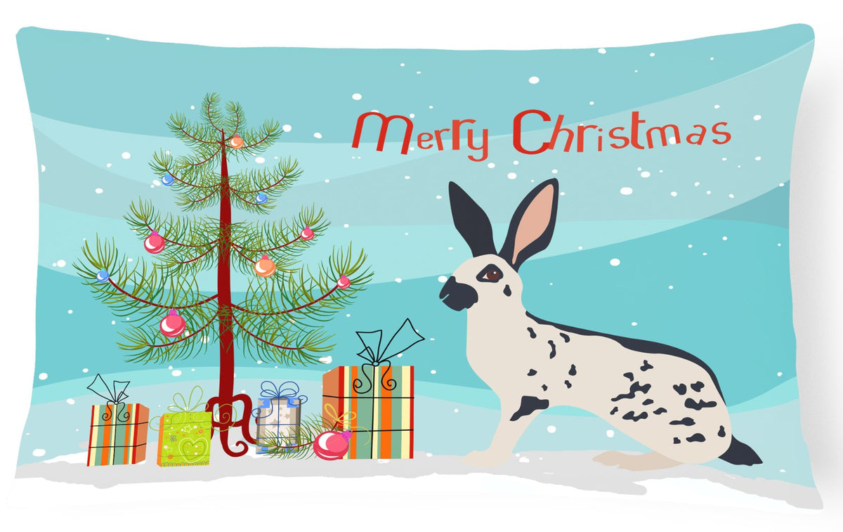English Spot Rabbit Christmas Decorative Throw Pillow 12x16 Indoor Outdoor Accent Cushion, Fabric Cover with Insert for Sofa, Bed, Porch & Living Room