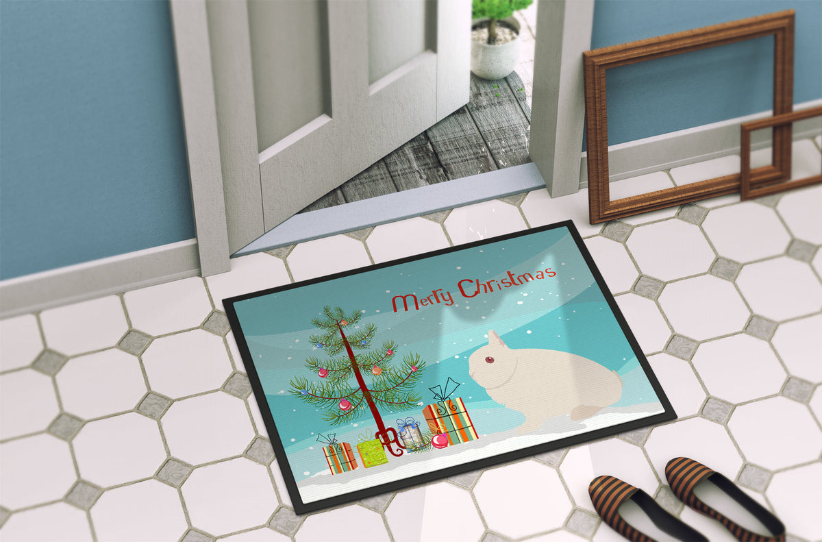 Hermelin Rabbit Christmas Doormat Indoor Outdoor 24H X 36W Front Door Mat Rugs for Entryway, Non Slip Washable Low Pile,