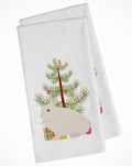 Hermelin Rabbit Christmas Kitchen Towel Set of 2 White Dish Towels Decorative Bathroom Hand towel for Hand, Face, Hair, Yoga, Tea, Dishcloth, 19 X 28", White