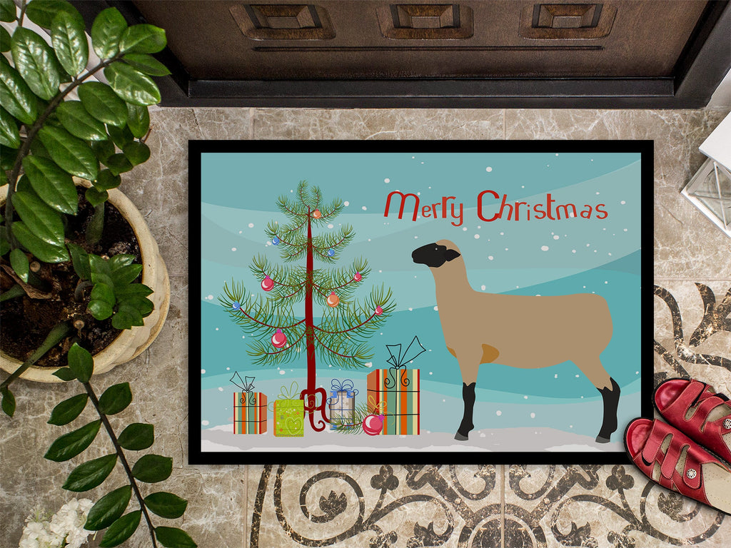 Hampshire Down Sheep Christmas Doormat Indoor Outdoor 18H X 27W Front Door Mat Rugs for Entryway, Non Slip Washable