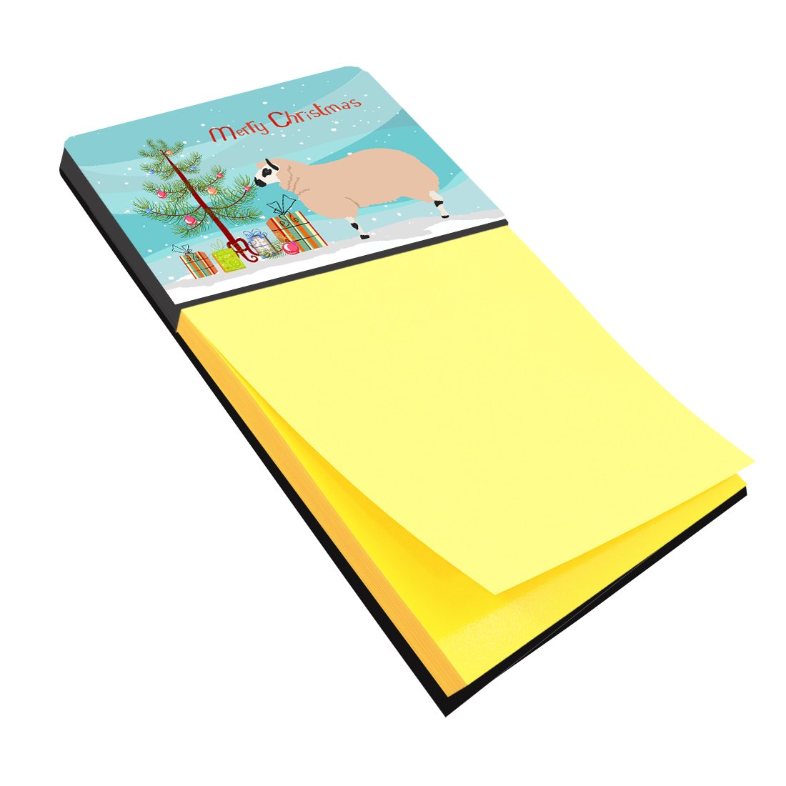 Kerry Hill Sheep Christmas Watercolor Sticky Note Holder Refillable Dispenser Desk Accessory 3x3 Pad Gift