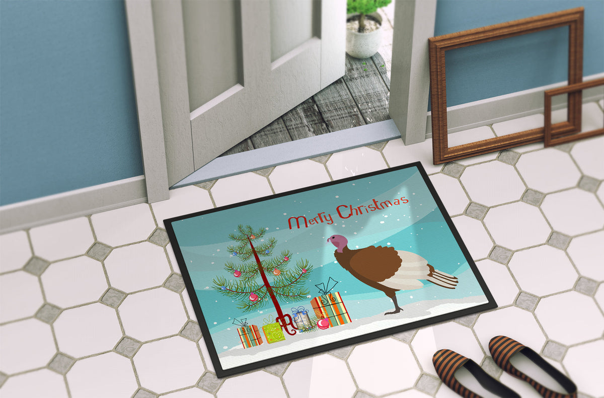 Bourbon Red Turkey Hen Christmas Doormat Indoor Outdoor 18H X 27W Front Door Mat Rugs for Entryway, Non Slip Washable