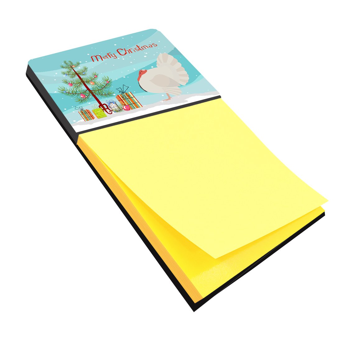 White Holland Turkey Christmas Watercolor Sticky Note Holder Refillable Dispenser Desk Accessory 3x3 Pad Gift