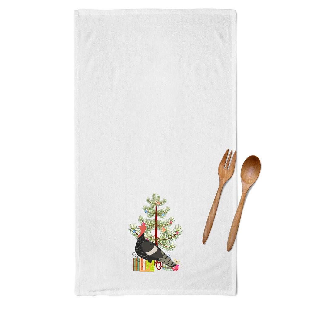 Marragansett Turkey Christmas Kitchen Towel Set of 2 White Dish Towels Decorative Bathroom Hand towel for Hand, Face, Hair, Yoga, Tea, Dishcloth, 19 X 28", White