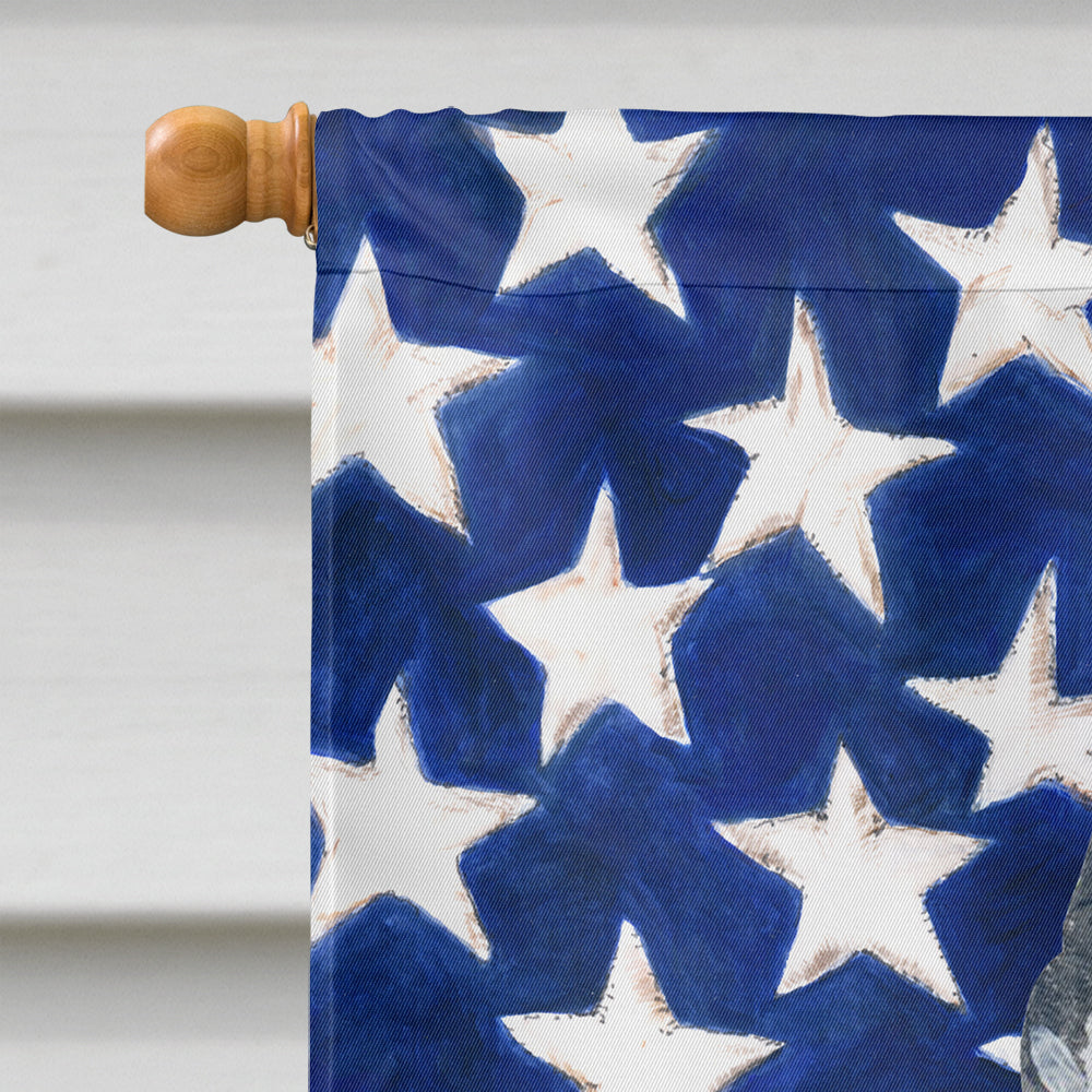 Schnauzer Patriotic House Flag 28x40 Porch Sleeve Pole Decorative Outside Yard Banner Artwork Wall Hanging, Polyester