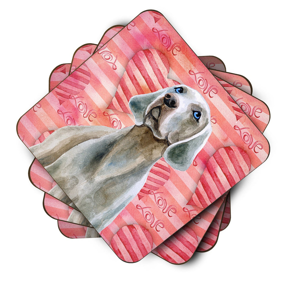 Weimaraner Love Foam Coasters Set of 4 Cup Coasters for Indoor Outdoor, Tabletop Protection, Anti Slip, Mouse pad Material