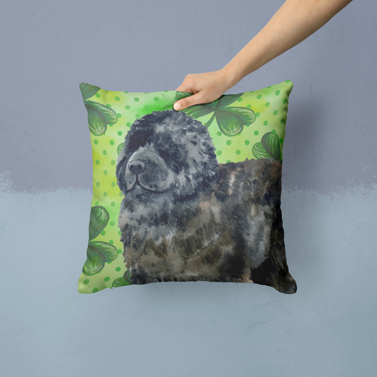 Newfoundland St Patrick's Decorative Throw Pillow 14x14 Indoor Outdoor Accent Cushion, Fabric Cover with Insert for Sofa, Bed, Porch & Living Room