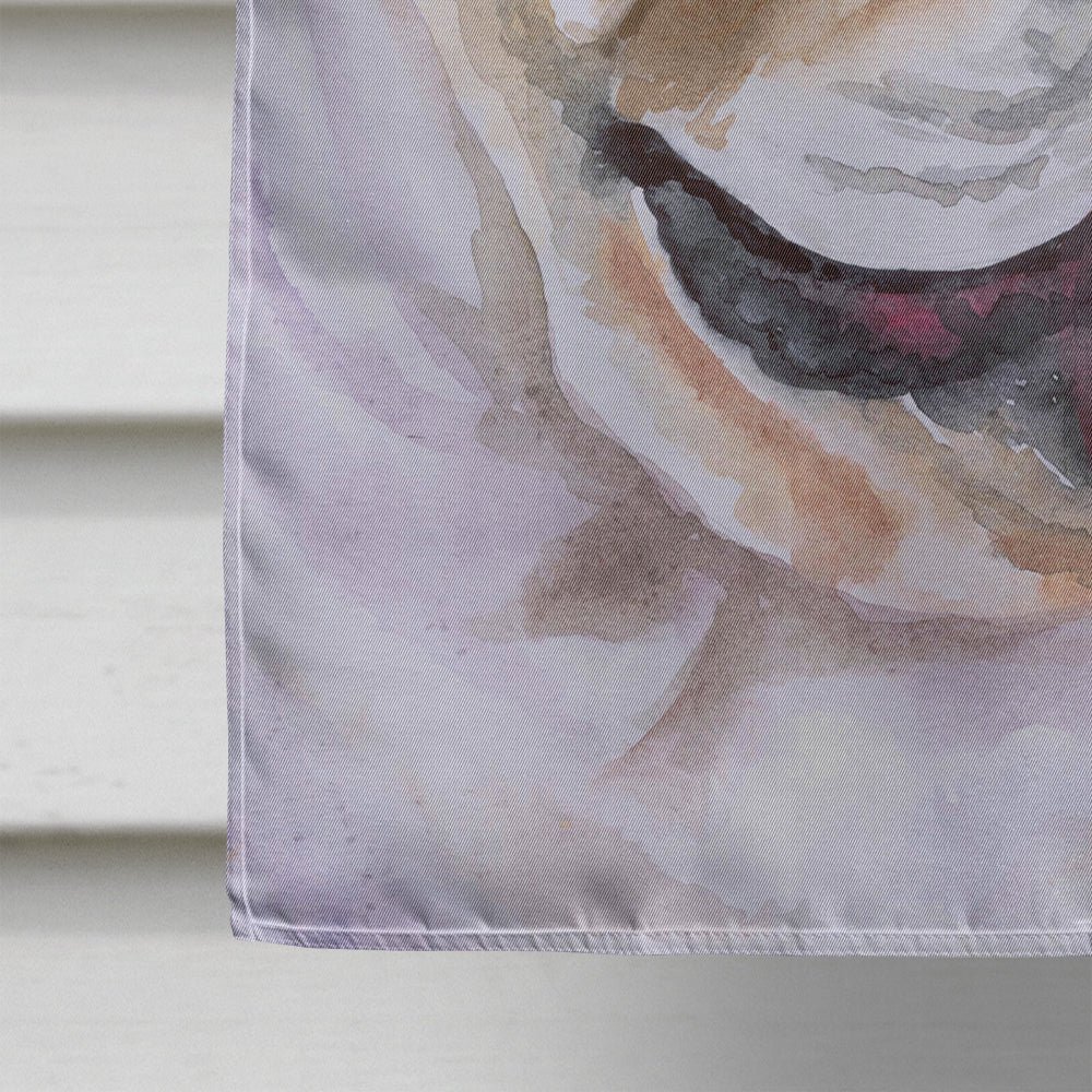 English Bulldog Fall House Flag 28x40 Porch Sleeve Pole Decorative Outside Yard Banner Artwork Wall Hanging, Polyester