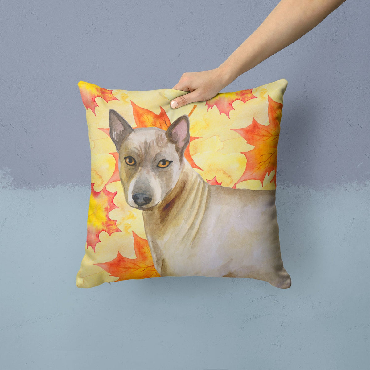 Thai Ridgeback Fall Decorative Throw Pillow 14x14 Indoor Outdoor Accent Cushion, Fabric Cover with Insert for Sofa, Bed, Porch & Living Room