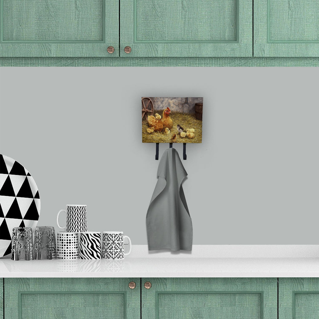 Chicken Hen and Her Chicks Leash or Key Holder Wall Hooks, Coat Rack Wall Mount, for Hanging Keys, Towels, Aprons, Leashes