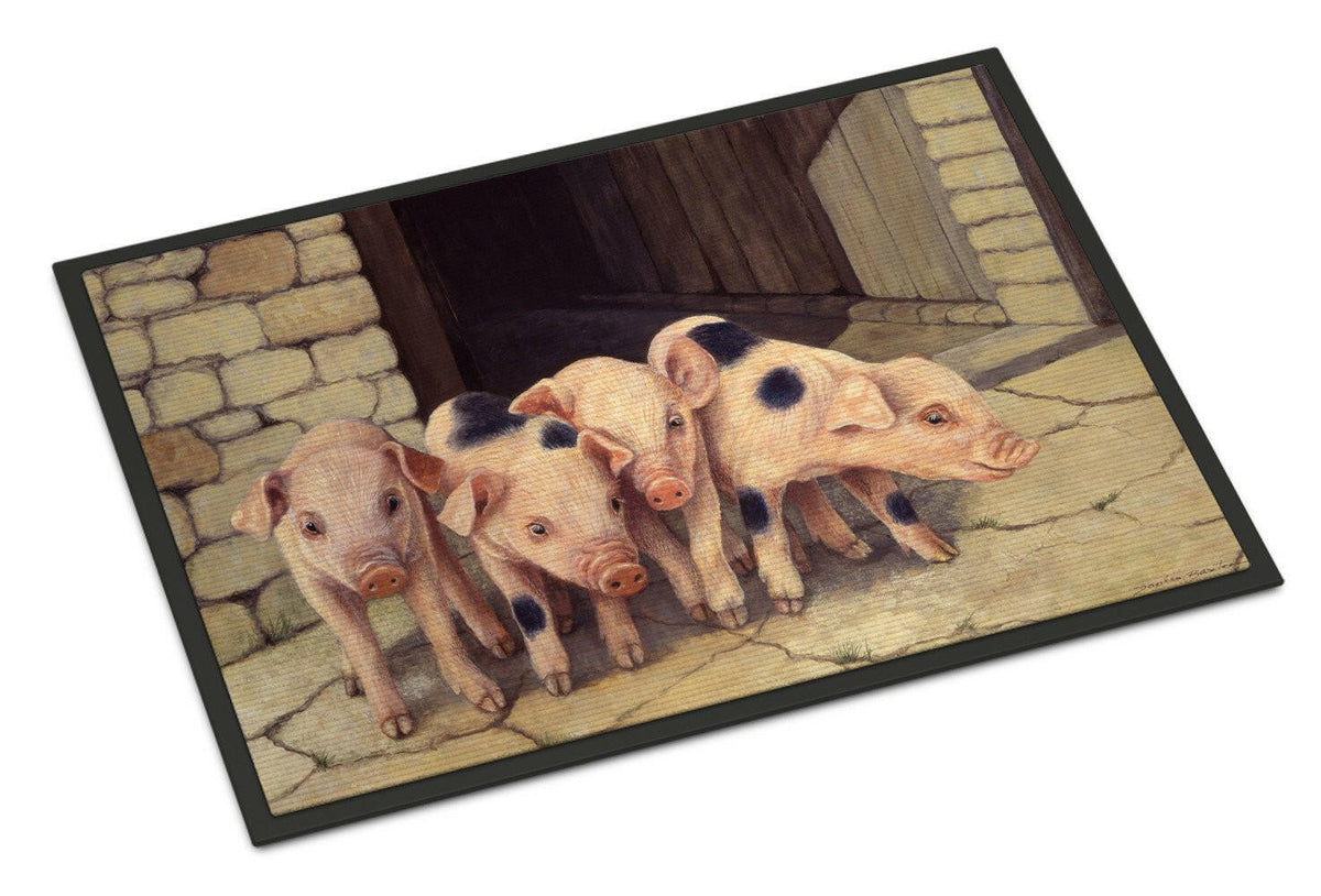 Pigs Piglets by Daphne Baxter Doormat Indoor Outdoor 18H X 27W Front Door Mat Rugs for Entryway, Non Slip Washable