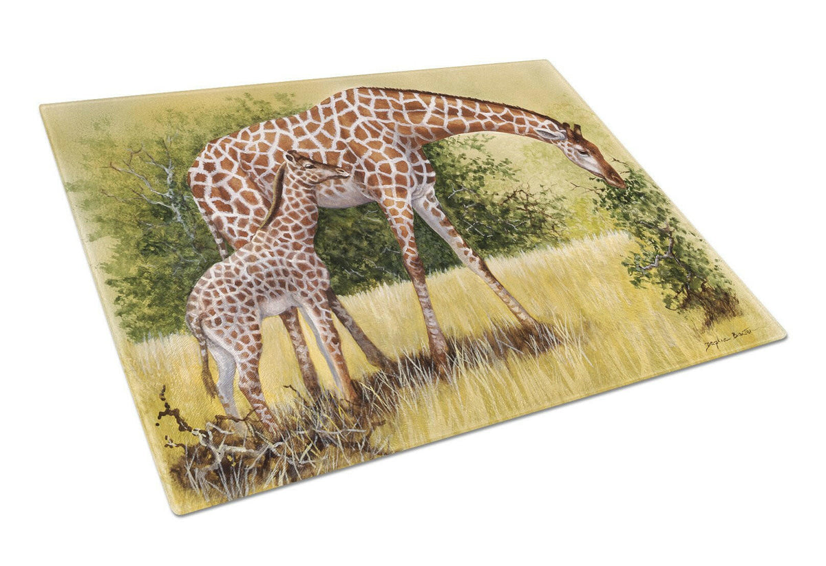 Giraffes by Daphne Baxter Cutting Board Tempered Glass Kitchen Cutting Surface, Heat Resistant Chopping, Non-Slip Feet, Food Prep & Serving