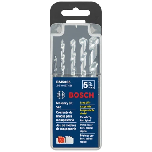 BOSCH BM5005 5 pc. Fast Spiral Rotary Masonry Bit Set