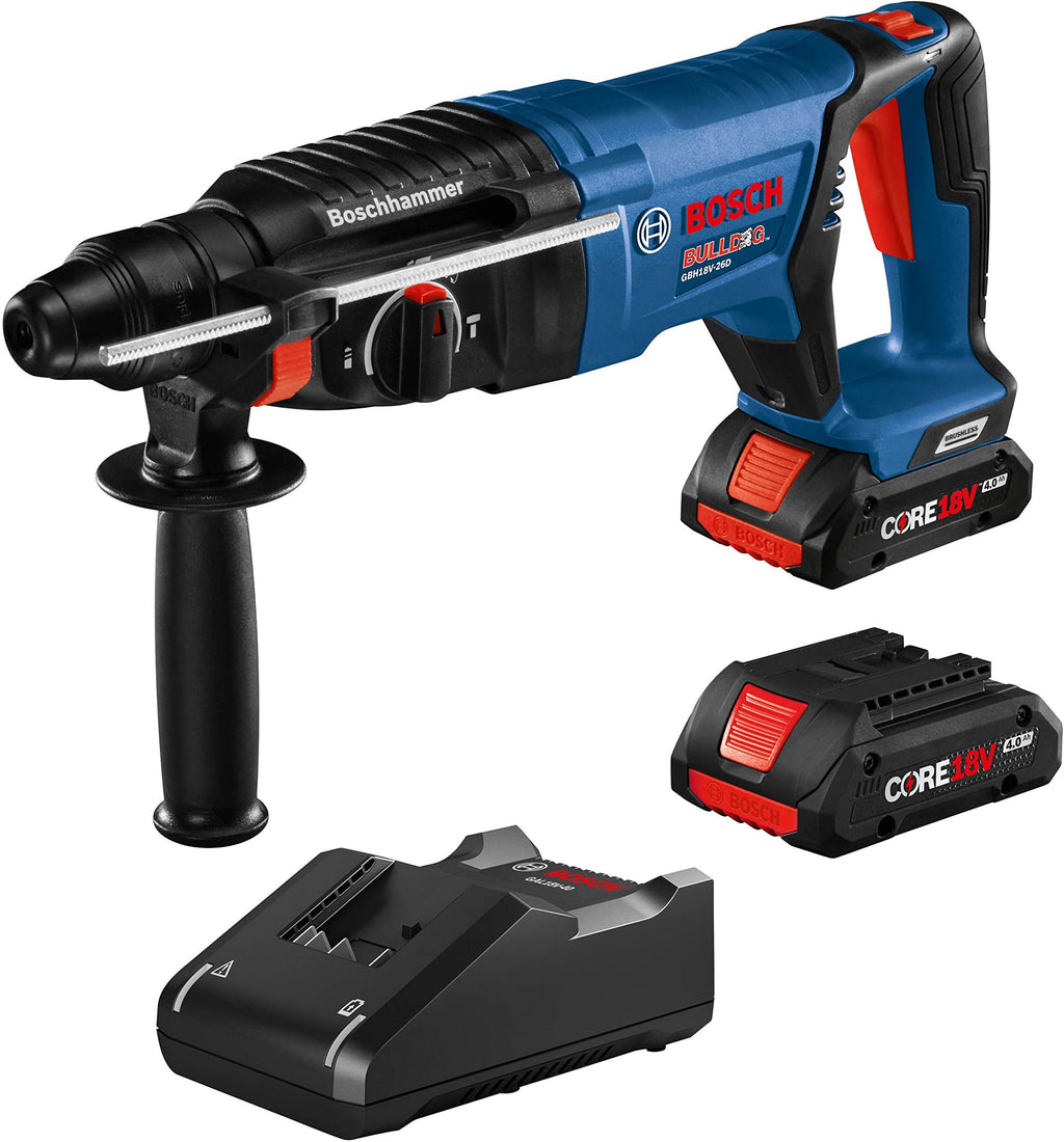 BOSCH GBH18V-26DK25 18V Brushless 1" SDS-plus Bulldog Rotary Hammer Kit - 2 Batteries - GBH18V-26DK25