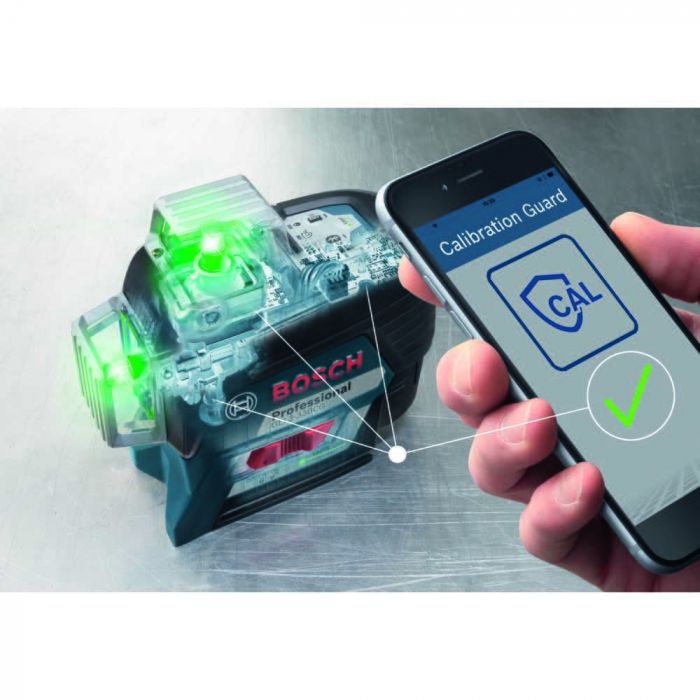 BOSCH GLL3-330CG-B 360-Degree Green Beam Three-Plane Line Laser Level with 2 Batteries