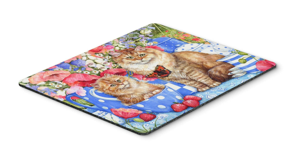 Blue Cats Mouse Pad, Heat Resistant Trivet Hot Pad , Non Slip Rubber Desk Mat, Kitchen Counter Protector, Home Office Decor Gift