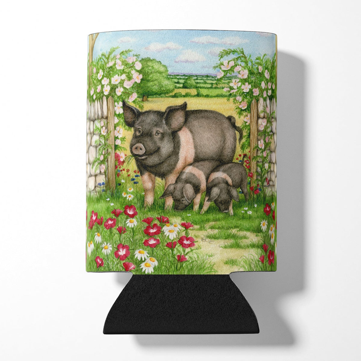 Pigs Rosie and Piglets Can or Bottle Hugger Cooler Sleeve for Standard 12 oz Cans, Insulated Foam Beer & Soda Can Hugger Reusable
