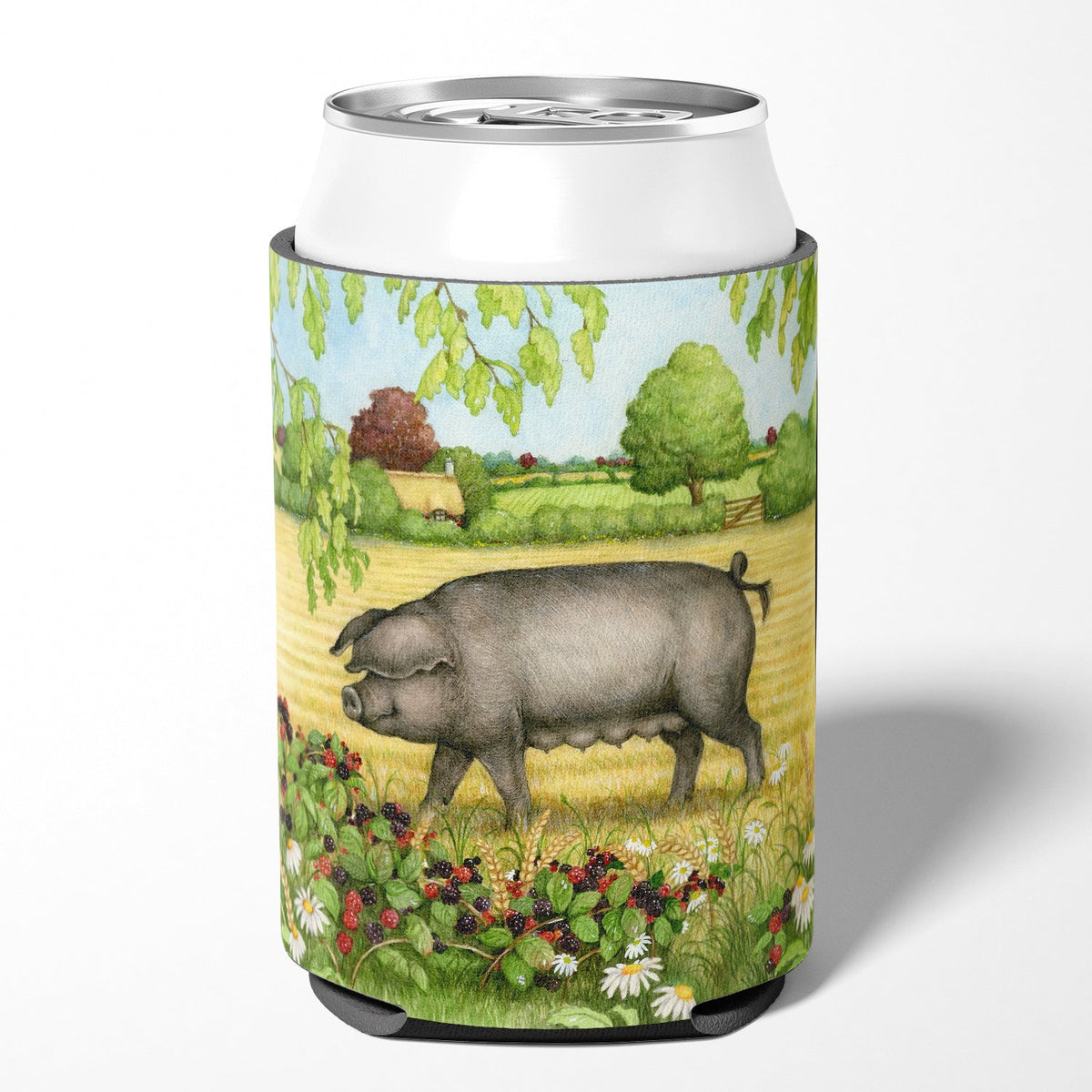 Pigs Bramble in Berries Can or Bottle Hugger Cooler Sleeve for Standard 12 oz Cans, Insulated Foam Beer & Soda Can Hugger Reusable
