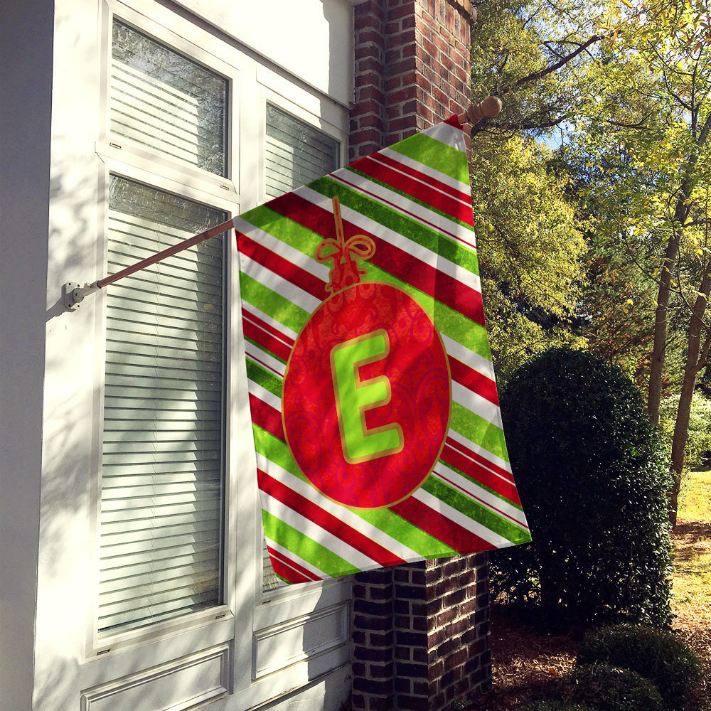 Christmas Oranment Holiday Initial Letter E House Flag 28x40 Porch Sleeve Pole Decorative Outside Yard Banner Artwork Wall Hanging, Polyester