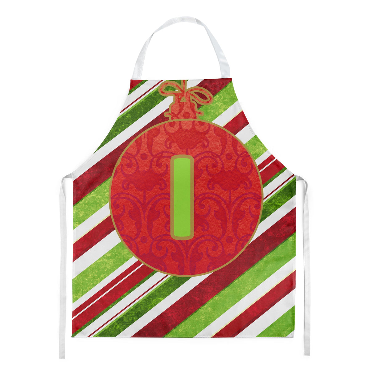 Christmas Oranment Holiday Initial Letter I Apron Cooking Kitchen Server Baking Crafts Gardening for Adult Women Men, Unisex, Large, Multicolor