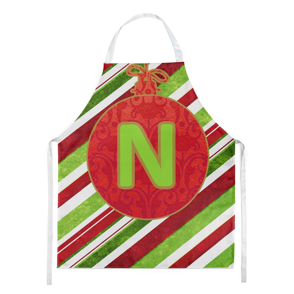 Christmas Oranment Holiday Initial Letter N Apron Cooking Kitchen Server Baking Crafts Gardening for Adult Women Men, Unisex, Large, Multicolor