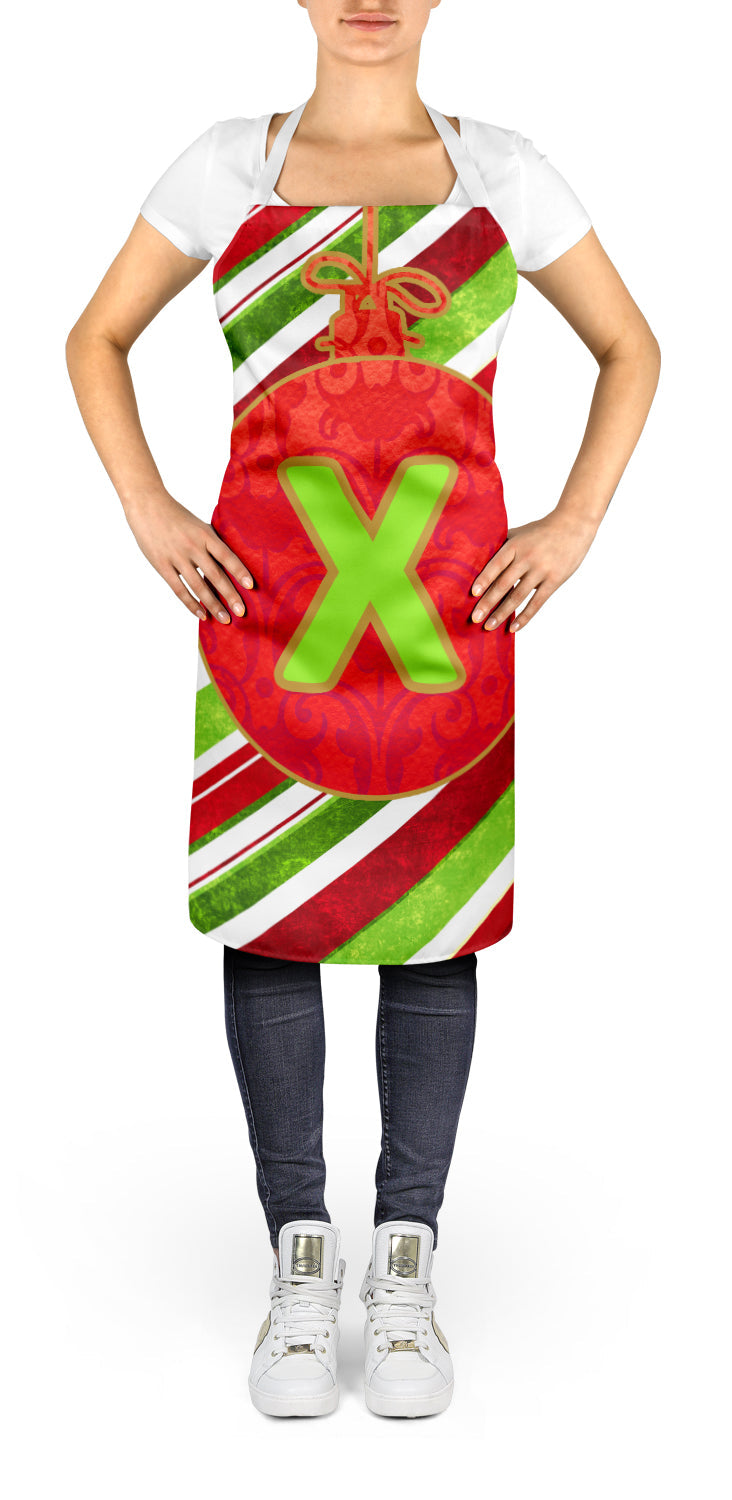 Christmas Oranment Holiday Initial Letter X Apron Cooking Kitchen Server Baking Crafts Gardening for Adult Women Men, Unisex, Large, Multicolor