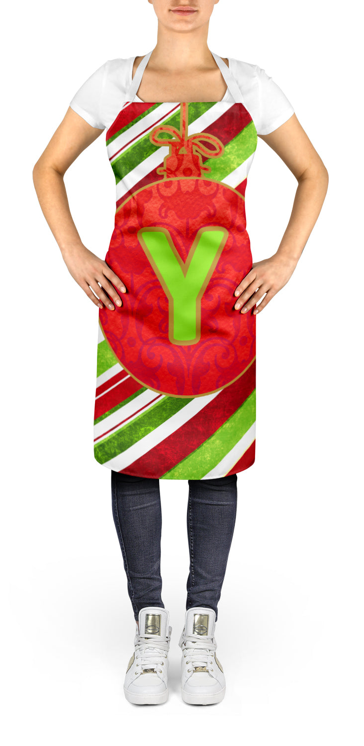 Christmas Oranment Holiday Initial Letter Y Apron Cooking Kitchen Server Baking Crafts Gardening for Adult Women Men, Unisex, Large, Multicolor