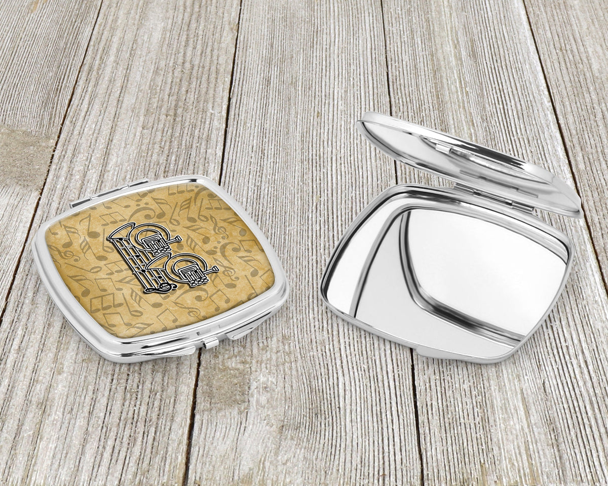 Letter B Musical Instrument Alphabet Compact Mirror Decorative Travel Makeup Mirror for Women Girls Gifts Pocket Makeup Mirror Folding Handheld