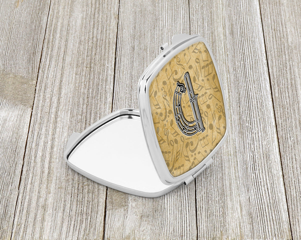 Letter D Musical Instrument Alphabet Compact Mirror Decorative Travel Makeup Mirror for Women Girls Gifts Pocket Makeup Mirror Folding Handheld