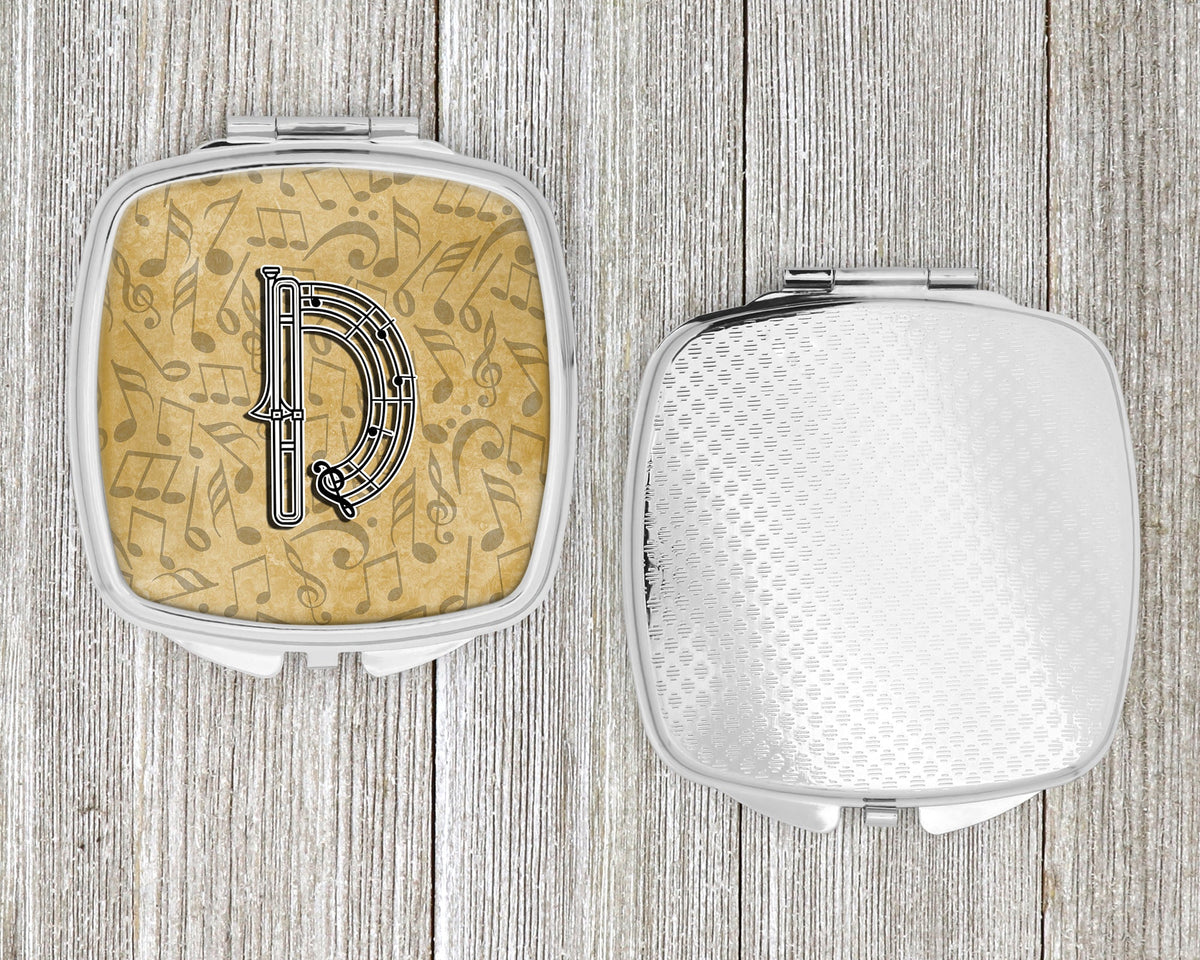 Letter D Musical Instrument Alphabet Compact Mirror Decorative Travel Makeup Mirror for Women Girls Gifts Pocket Makeup Mirror Folding Handheld
