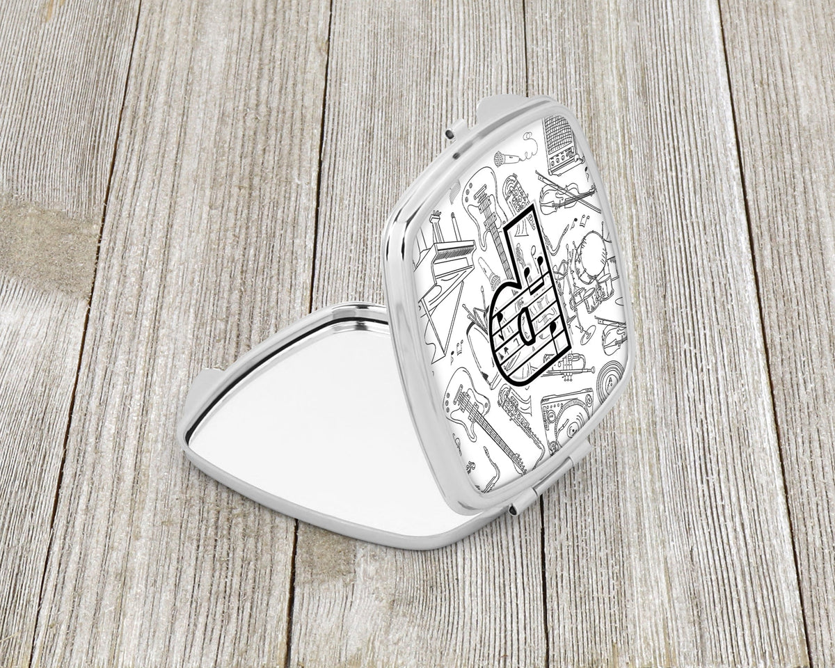 Letter P Musical Note Letters Compact Mirror Decorative Travel Makeup Mirror for Women Girls Gifts Pocket Makeup Mirror Folding Handheld