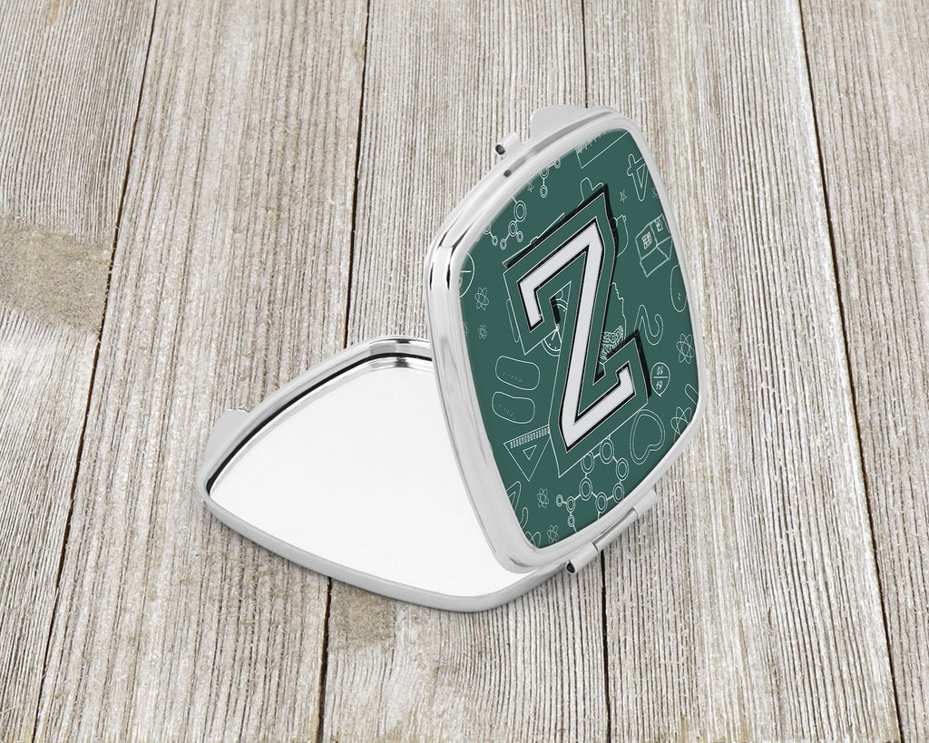 Letter Z Back to School Initial Compact Mirror Decorative Travel Makeup Mirror for Women Girls Gifts Pocket Makeup Mirror Folding Handheld
