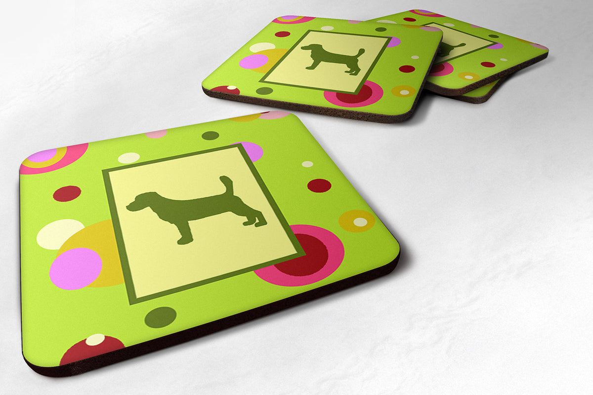 Basset Hound Foam Coasters Set of 4 Cup Coasters for Indoor Outdoor, Tabletop Protection, Anti Slip, Mouse pad Material