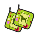 Jack Russell Terrier Pot Holder Set of 2 Heat Resistant Quilted Hot Pads 7.5 x 7.5 Inch, Insulated Kitchen Trivets for Cooking & Baking