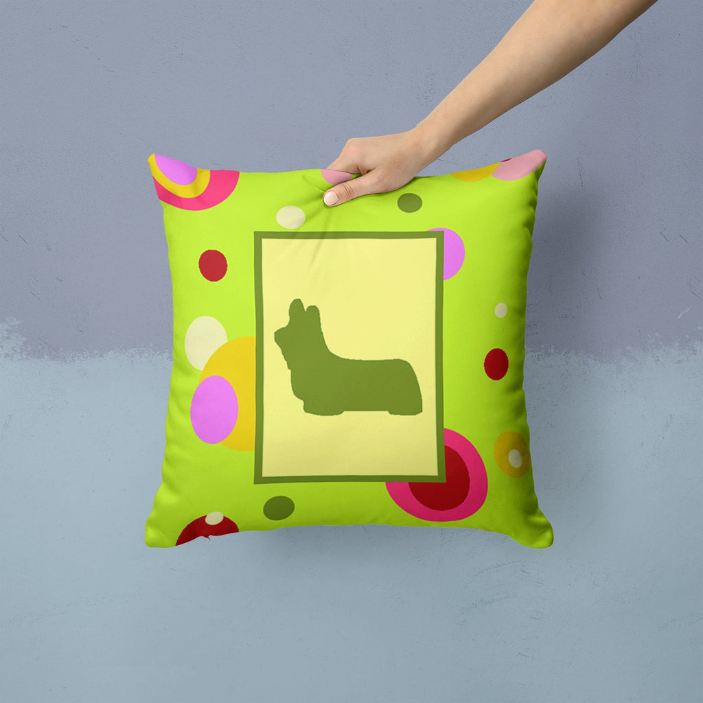 Skye Terrier Decorative Throw Pillow 14x14 Indoor Outdoor Accent Cushion, Fabric Cover with Insert for Sofa, Bed, Porch & Living Room